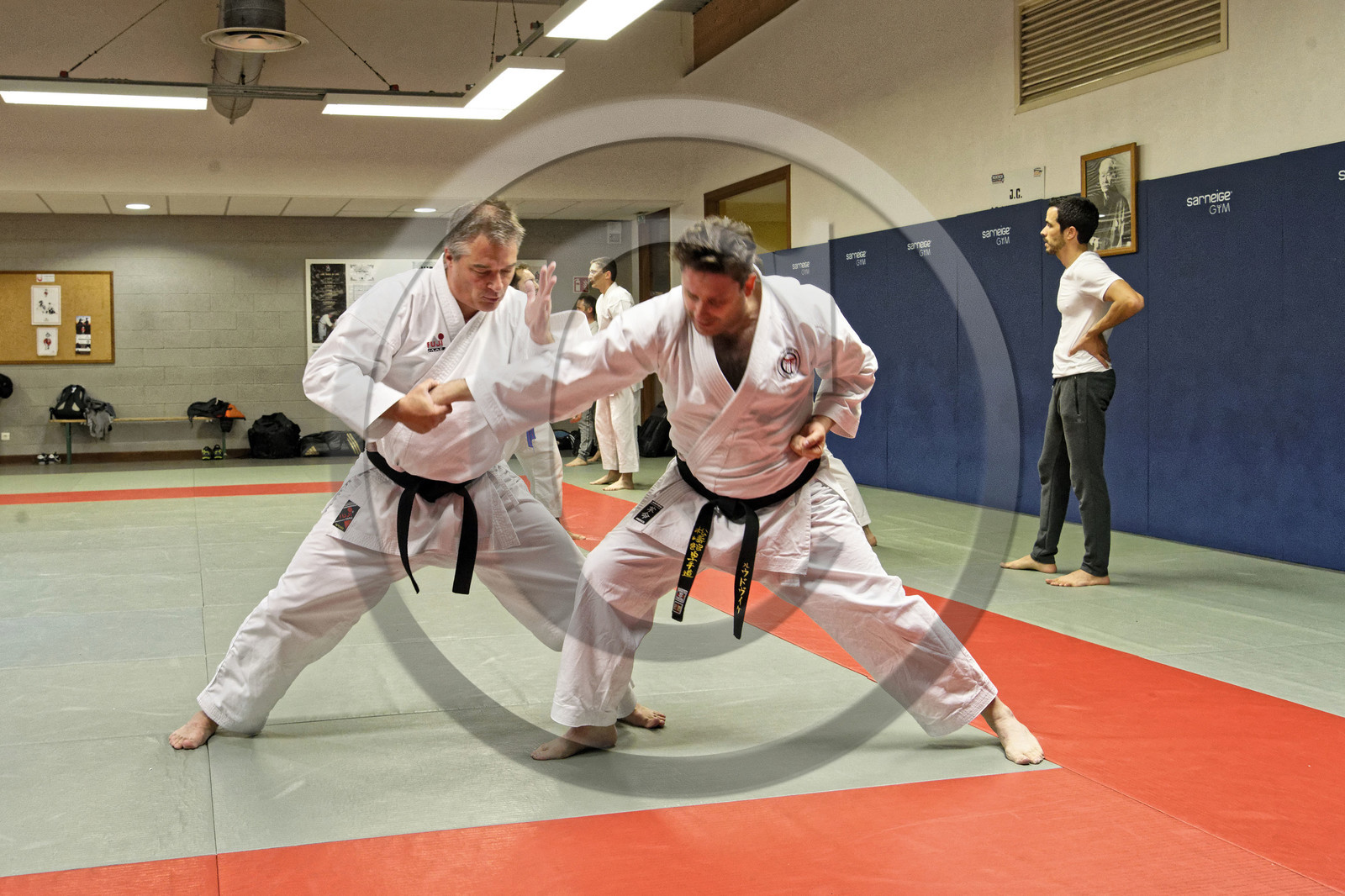 France, Bas-Rhin (67), Strasbourg, La Wantzenau, Budokan 67, section Karaté, entraînement