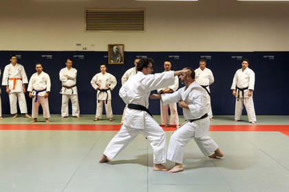 France, Bas-Rhin (67), Strasbourg, La Wantzenau, Budokan 67, section Karaté, entraînement