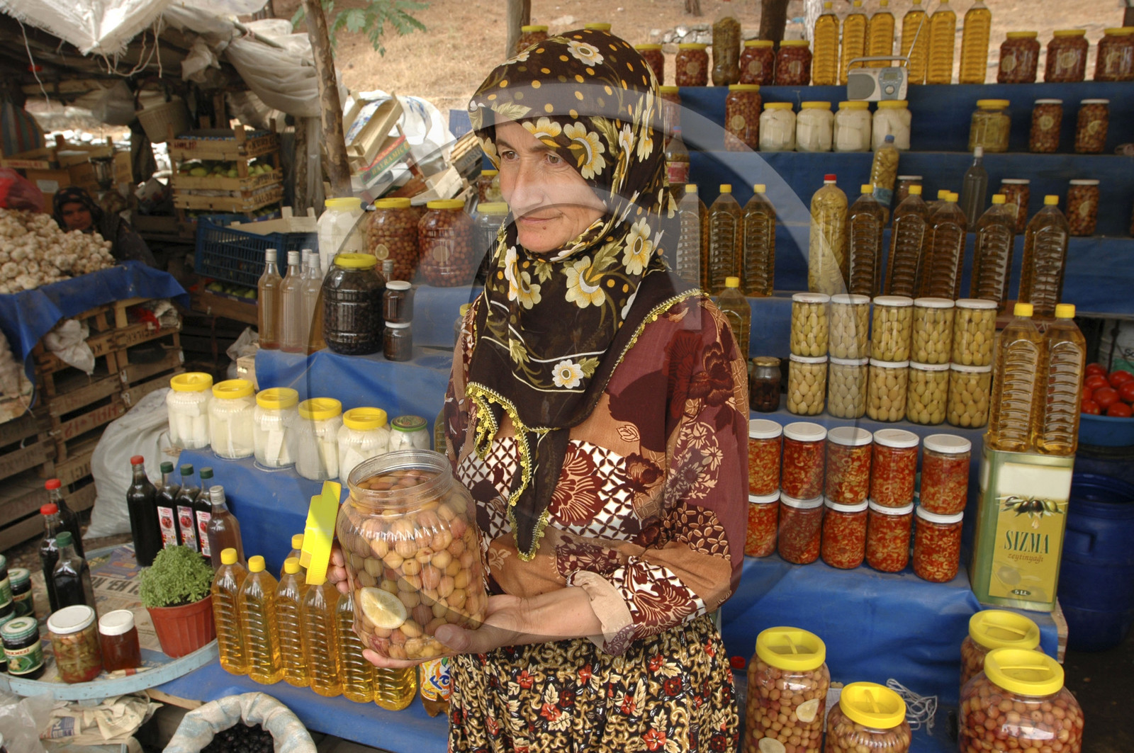 Olive-stall in a market, Pergamon