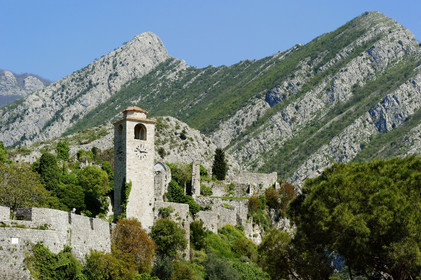 Montenegro, Adriatic coast, Bar, Stari Bar Historic Site, the Clock tower