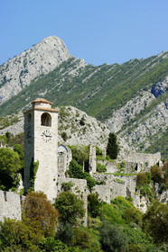 Montenegro, Adriatic coast, Bar, Stari Bar Historic Site, the Clock tower