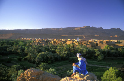 MAROC SUD  TINEGHIR.LA PALMERAIE AU 1ER PLAN